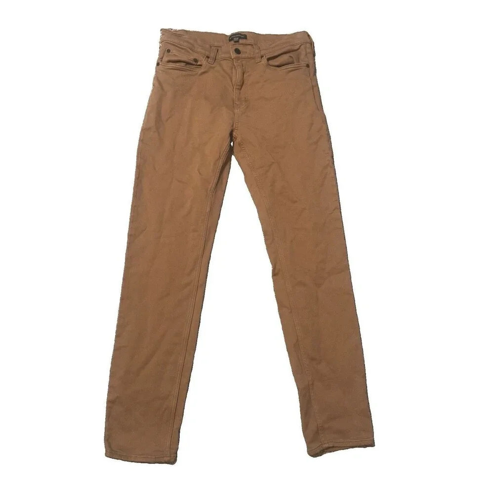 Banana Republic Men’s 32x34 Brown Slim Fit Twill Flat Front Chino Pants Pockets